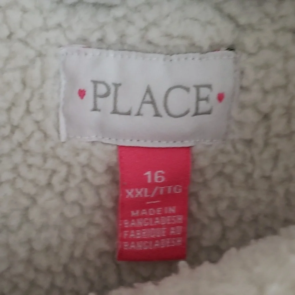 GIRL'S CHILDREN'S PLACE LINED DENIM JACKET SIZE 16 XXL